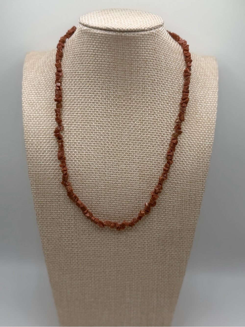 Brown Sunstone Chip Necklace — Women Jewelry